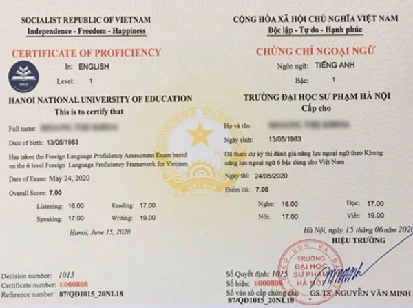Làm chứng chỉ tiếng Anh A1