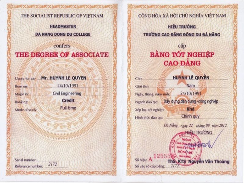 Mua Bằng Cao Đẳng Thật 100% Tại Làm Bằng Đại Học